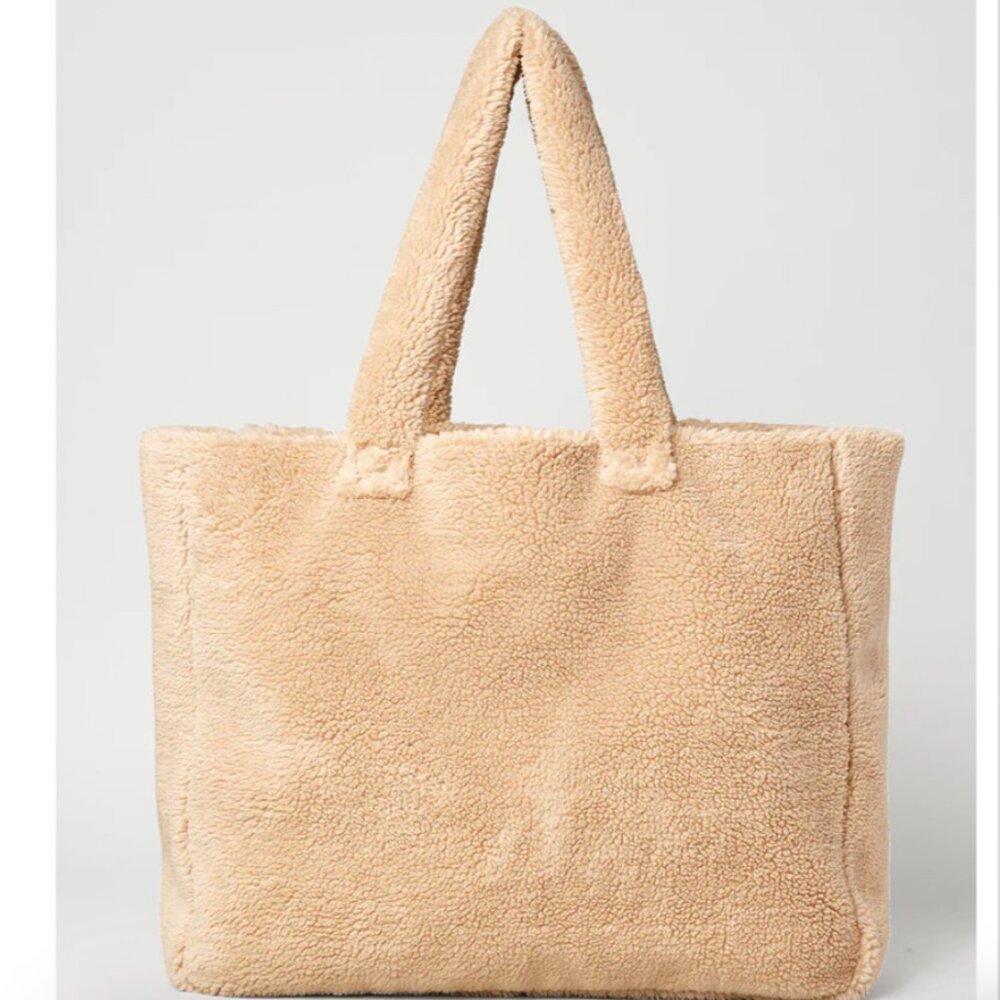 LIKE NEW ALO Foxy Sherpa Tote, Camel - Picture 3 of 5